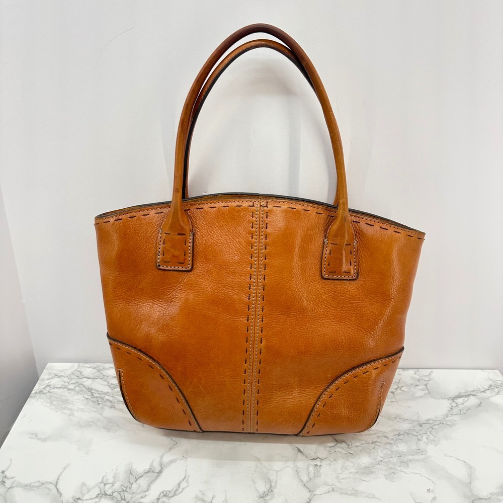 Classic Tan Leather Tote Handbag